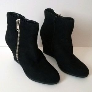 Black Wedge Booties